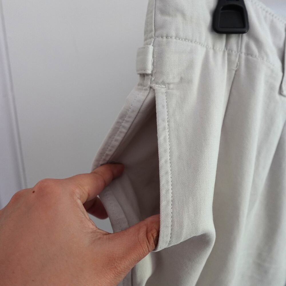 Maeve Anthropologie Pleated Wide-Leg Chino Trousers 100% Cotton Womens 10 Casual - Picture 7 of 13